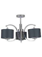 Pacific Silver Metal Arcadia 3 Arm Semi Flush Pendant Light - Image 2 of 2