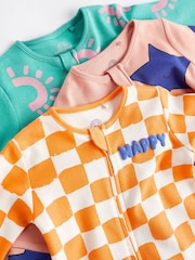 Več - dojenček 100% Cotton brez stopal Sleepsuits 3 komplet With Zip (0mths-3yrs) - Slika 9 iz 13