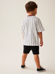 White 100% Cotton Short Sleeve Varsity T-Shirt (3mths-7yrs) - Image 3 of 7