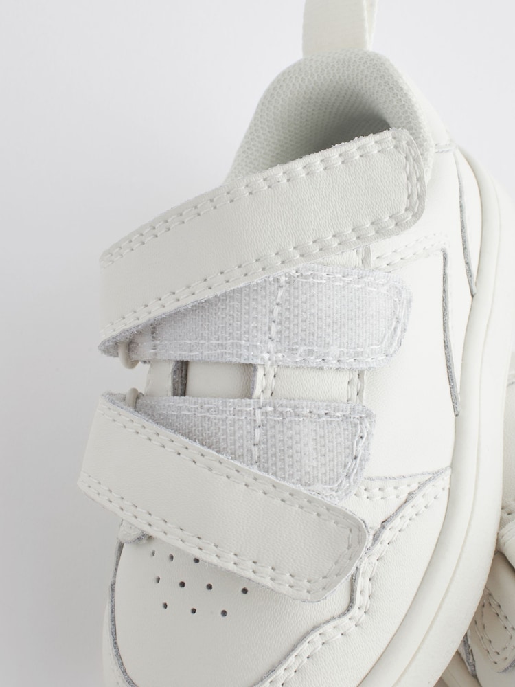 White Standard Fit (F) Baby Touch Fastening Leather First Walker Shoes - Image 5 of 7