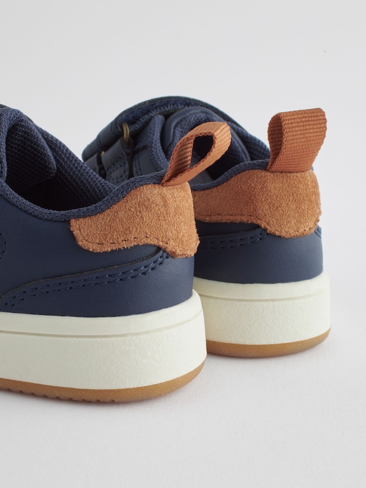 Navy Standard Fit (F) Baby Touch Fastening Leather First Walker Shoes - Image 3 of 7