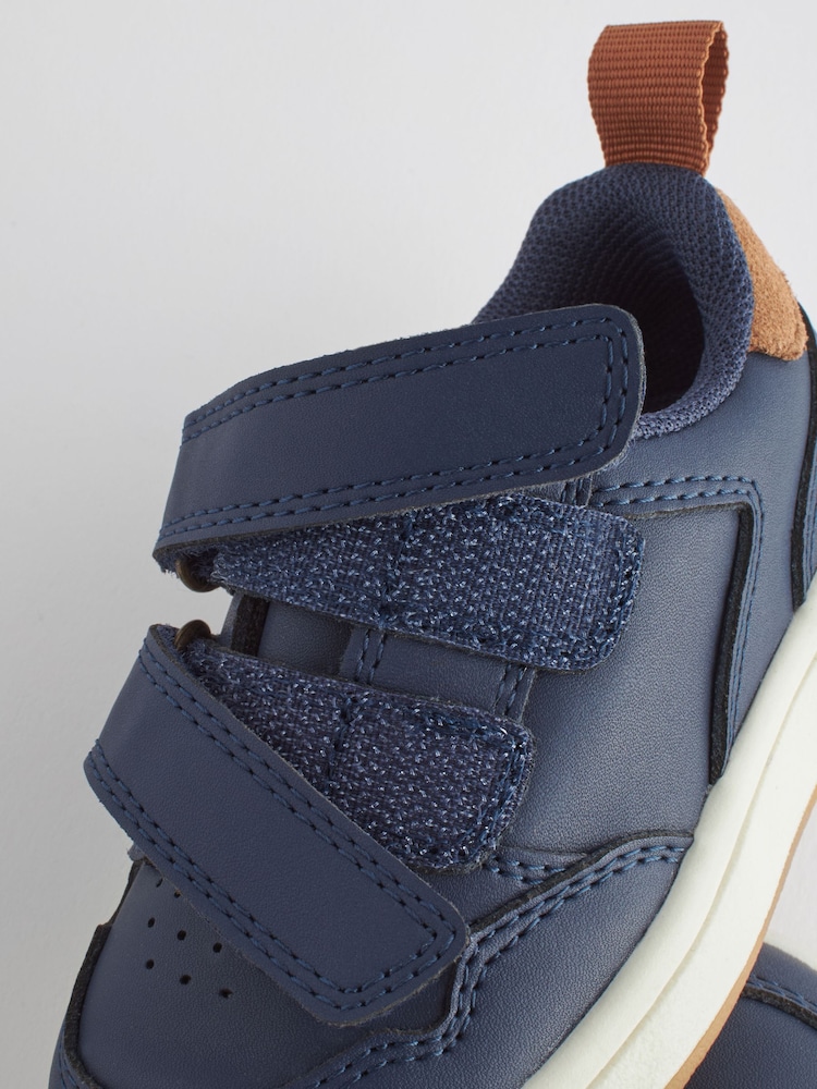 Navy Standard Fit (F) Baby Touch Fastening Leather First Walker Shoes - Image 5 of 7