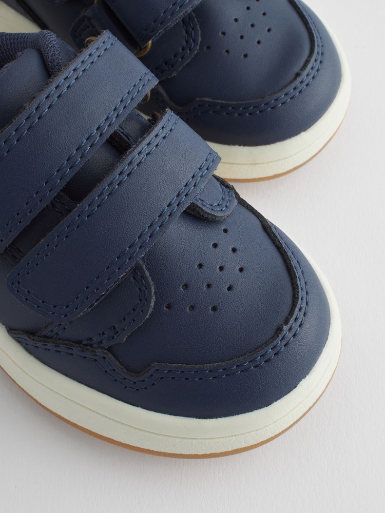 Navy Standard Fit (F) Baby Touch Fastening Leather First Walker Shoes - Image 6 of 7
