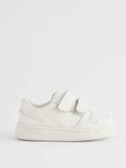 White Wide Fit (G) Baby Touch Fastening Leather First Walker Shoes - Image 2 of 7