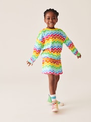 Little Bird by Jools Oliver Multi Pastel Towelling 100% Cotton Sweat Top and Shorts Set - Image 1 of 12