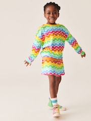 Little Bird by Jools Oliver Multi Pastel Towelling 100% Cotton Sweat Top and Shorts Set - Image 2 of 12