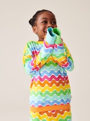 Little Bird by Jools Oliver Multi Pastel Towelling 100% Cotton Sweat Top and Shorts Set - Image 6 of 12