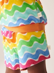 Little Bird by Jools Oliver Multi Pastel Towelling 100% Cotton Sweat Top and Shorts Set - Image 8 of 12