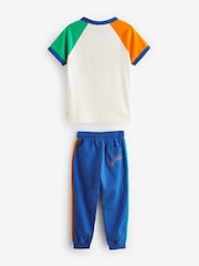 Little Bird by Jools Oliver Blue Rainbow T-Shirt and Jogger Set - Image 10 of 13