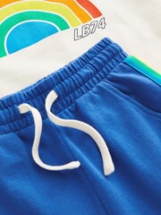 Little Bird by Jools Oliver Blue Rainbow T-Shirt and Jogger Set - Image 12 of 13