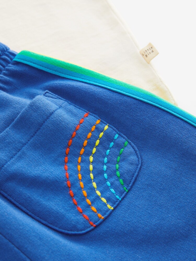 Little Bird by Jools Oliver Blue Rainbow T-Shirt and Jogger Set - Image 13 of 13