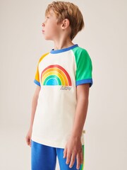 Little Bird by Jools Oliver Blue Rainbow T-Shirt and Jogger Set - Image 6 of 13
