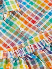 Little Bird by Jools Oliver Multi/Check 100% Cotton Colourful Shirt and Short Set - Image 10 of 10
