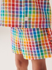 Little Bird by Jools Oliver Multi/Check 100% Cotton Colourful Shirt and Short Set - Image 5 of 10