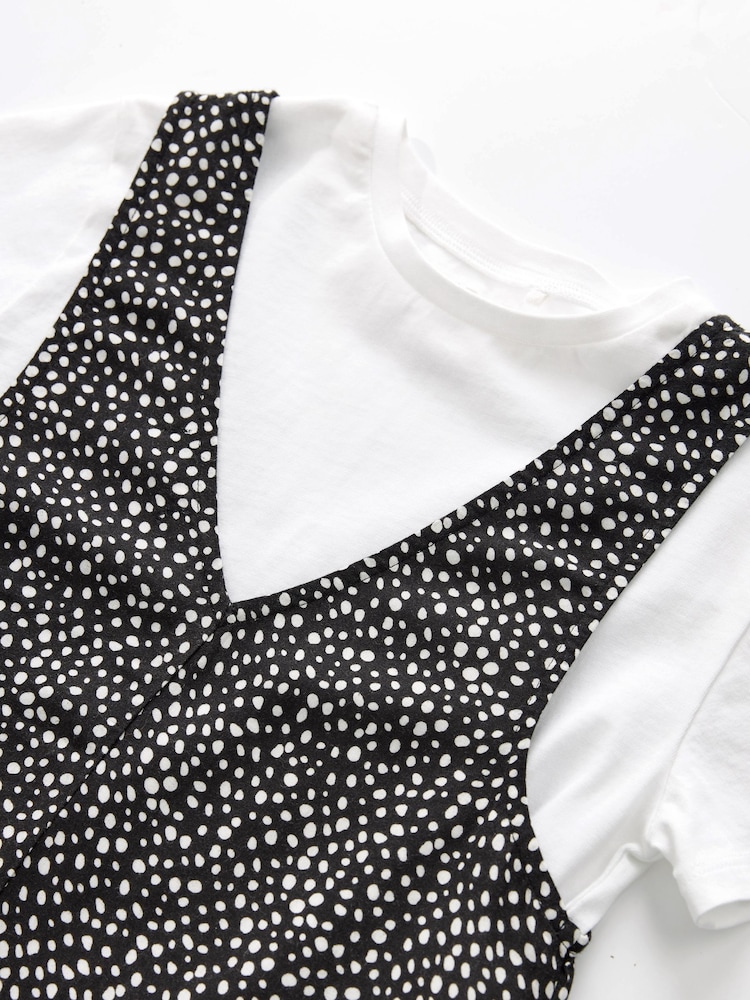 Black/White Spot Jumpsuit And T-Shirt Set (3-16yrs) - Image 9 of 9 Black/White Spot Jumpsuit And T-Shirt Set (3-16yrs) - Image 9 of 9