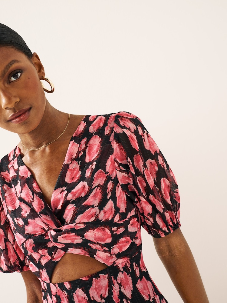 Maya Black Twist Front Puff Sleeve Midaxi Dress - Image 4 of 4 Maya Black Twist Front Puff Sleeve Midaxi Dress - Image 4 of 4
