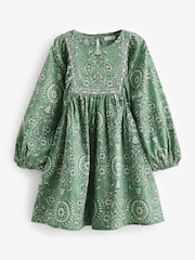 Green Printed Cotton Dress (3-16yrs) - Image 6 of 8