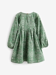 Green Printed Cotton Dress (3-16yrs) - Image 7 of 8