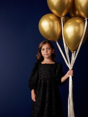 Black Textured Party Dress (3-16yrs) - Image 3 of 8