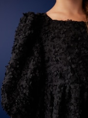 Black Textured Party Dress (3-16yrs) - Image 5 of 8