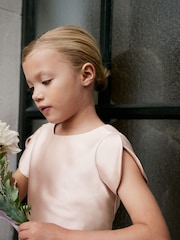 Pink Satin Bridesmaid Jumpsuit (3-16yrs) - Image 4 of 7