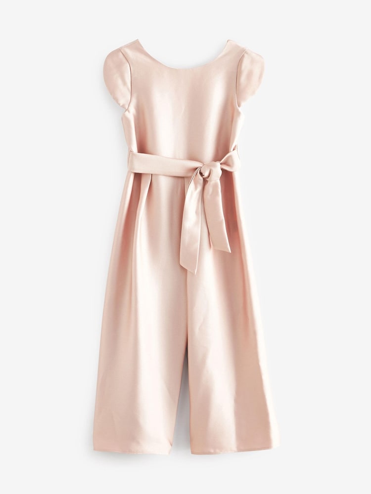 Pink Satin Bridesmaid Jumpsuit (3-16yrs) - Image 5 of 7