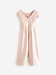 Pink Satin Bridesmaid Jumpsuit (3-16yrs) - Image 6 of 7