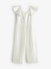Ivory White Pleated Satin Jumpsuit (3-16yrs) - Image 6 of 8