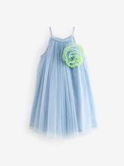 Blue Corsage Mesh Dress (3-16yrs) - Image 5 of 6