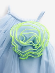 Blue Corsage Mesh Dress (3-16yrs) - Image 6 of 6