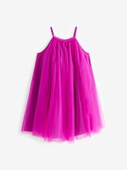 Magenta Pink Corsage Mesh Dress (3-16yrs) - Image 6 of 7