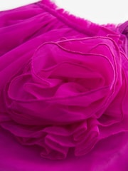 Magenta Pink Corsage Mesh Dress (3-16yrs) - Image 7 of 7