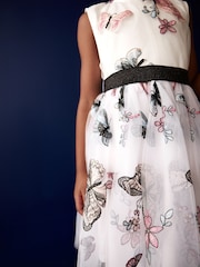 Butterfly Embroidered Mesh Tie Back Party Dress (3-16yrs) - Image 5 of 8