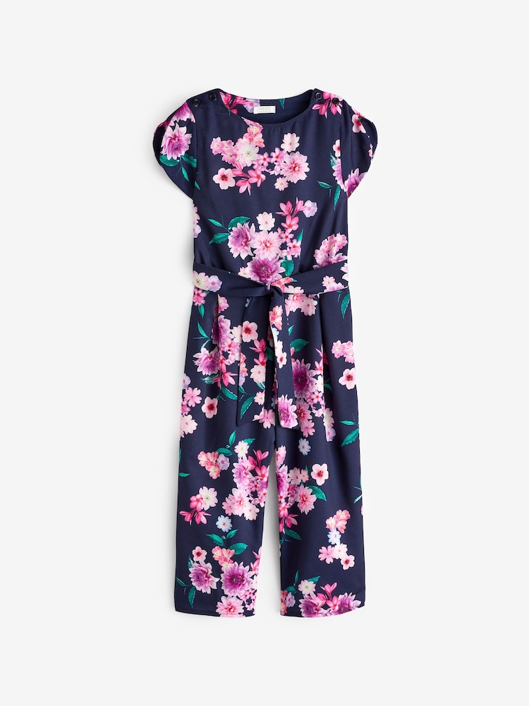 Navy Floral Print Jumpsuit (3-16yrs) - Image 1 of 3