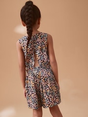 Black Floral Cut-Out Detail Playsuit (3-16yrs) - Image 3 of 8