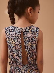 Black Floral Cut-Out Detail Playsuit (3-16yrs) - Image 5 of 8