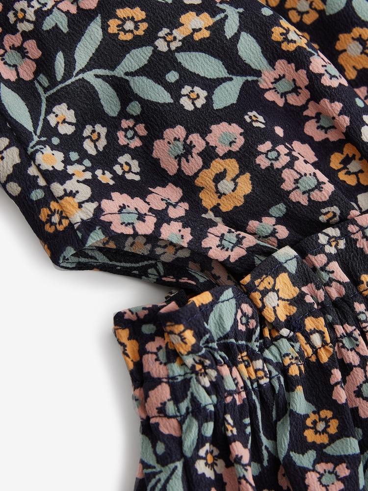 Black Floral Cut-Out Detail Playsuit (3-16yrs) - Image 8 of 8