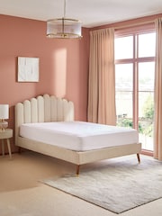 Soft Texture Light Natural Adele Upholstered Bed Frame - Image 2 of 7