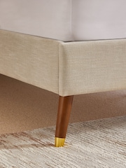 Soft Texture Light Natural Adele Upholstered Bed Frame - Image 3 of 7