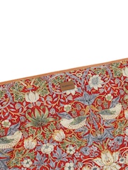 Morris & Co Burgundy Red Strawberry Thief Pet Blanket - Image 4 of 4