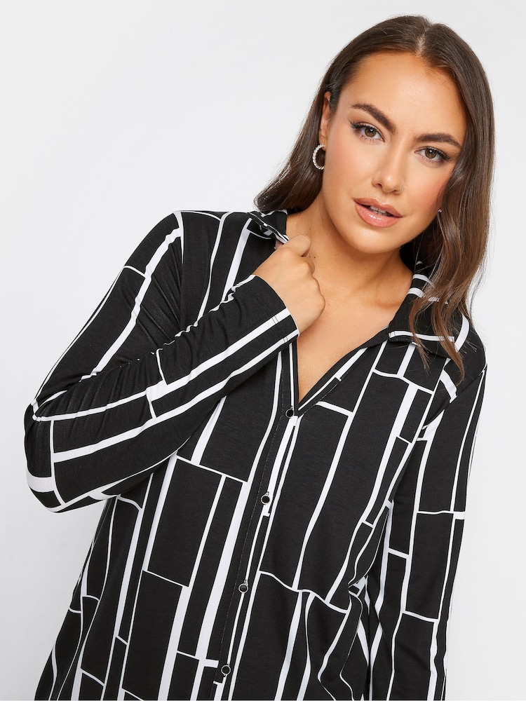 Yours Curve Black Jersey Shirt - Image 4 of 4