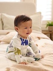 Blue Elephant Print Baby Sleepsuit 4 Pack (0mths-2yrs) - Image 15 of 17