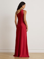 Lauren Ralph Lauren Red Kalexis Hammered Satin One Shoulder Gown - Image 2 of 6
