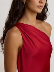 Lauren Ralph Lauren Red Kalexis Hammered Satin One Shoulder Gown - Image 5 of 6
