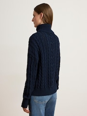 Lauren Ralph Lauren Furqan Combed Cotton Aran Knit Roll Neck Sweater - Bild 2 von 6
