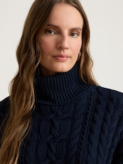 Lauren Ralph Lauren Furqan Combed Cotton Aran Knit Roll Neck Sweater - Bild 4 von 6
