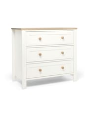 Mamas & Papas 3 Piece White Oak Wedmore Small Cotbed Nursery Furniture Set - Image 7 of 10