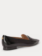 Lauren Ralph Lauren Black Audri Glazed Calf Pointed Leather Loafer - Image 3 of 4