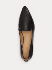 Lauren Ralph Lauren Black Audri Glazed Calf Pointed Leather Loafer - Image 4 of 4