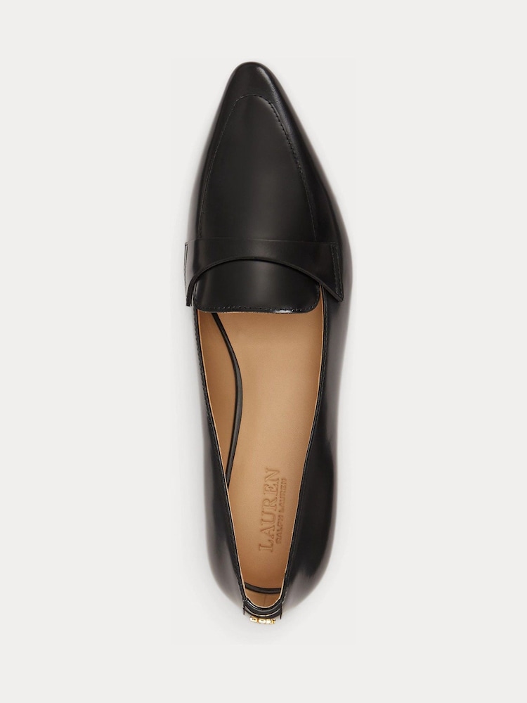 Lauren Ralph Lauren Black Audri Glazed Calf Pointed Leather Loafer - Image 4 of 4 Lauren Ralph Lauren Black Audri Glazed Calf Pointed Leather Loafer - Image 4 of 4
